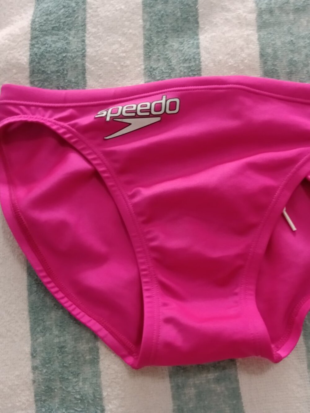 (*) VINTAGE JAPANESE COMPETITIVE SWIM BRIEF, PINK, JASPO SIZE "O" - (Pre-Owned)